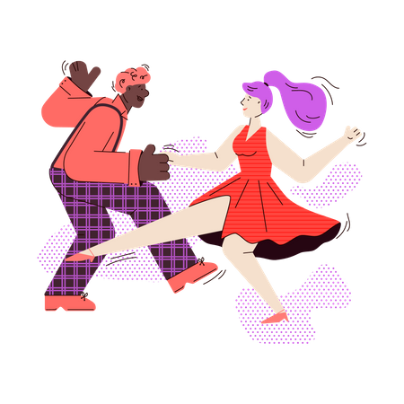 Couple dancing in party Illustration