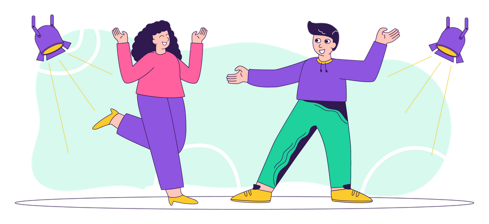 Couple dancing in party Illustration