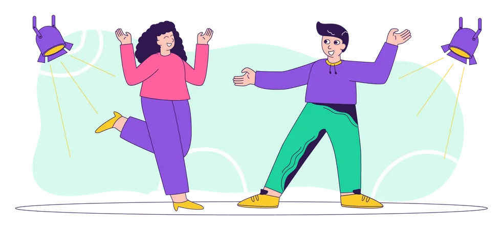 Couple dancing in party  Illustration