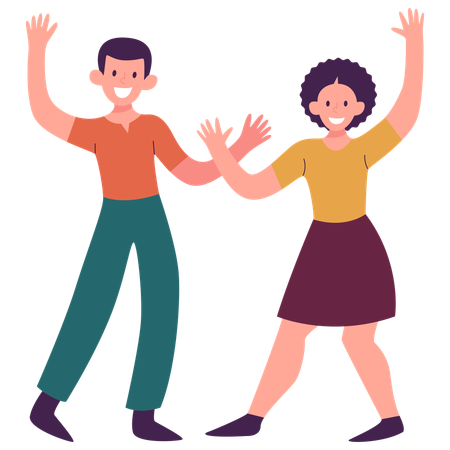 Couple dancing in party  Illustration