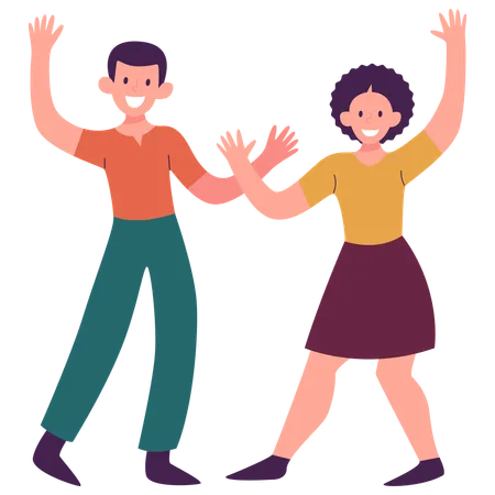 Couple dancing in party  Illustration