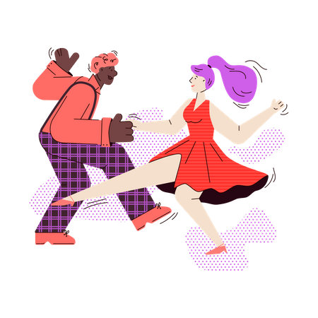 Couple dancing in party  Illustration