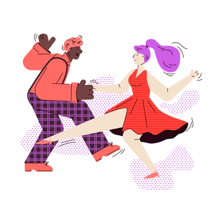 Couple dancing in party  Illustration