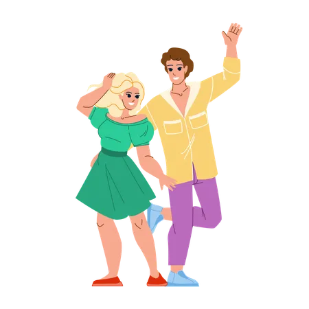 Couple dancing in party  Illustration