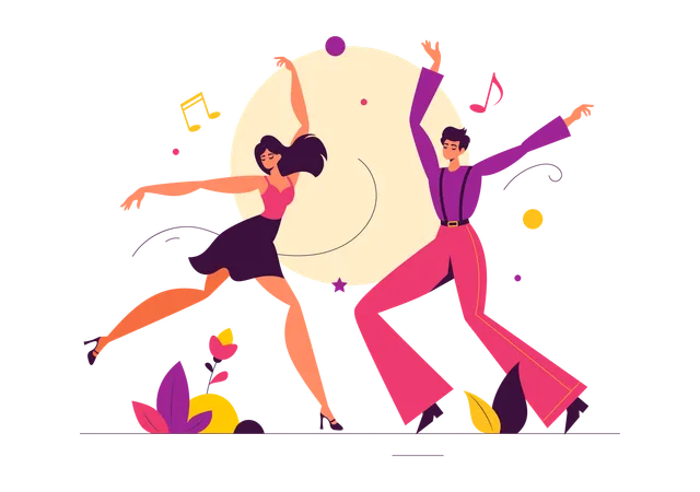 Couple Dancing in party  Illustration