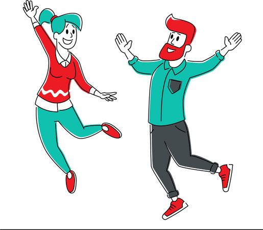 Couple dancing in party  Illustration