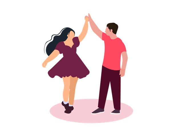 Couple dancing on valentines day  Illustration