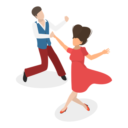 Couple dancing together  Illustration