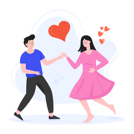 Couple Dancing together Illustration