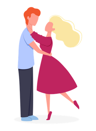Couple dancing together Illustration