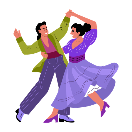Couple dancing together  Illustration