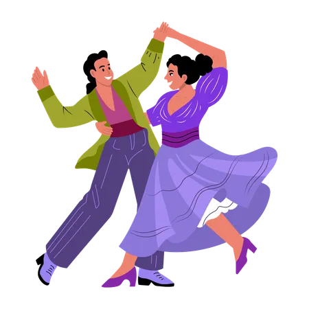 Couple dancing together  Illustration