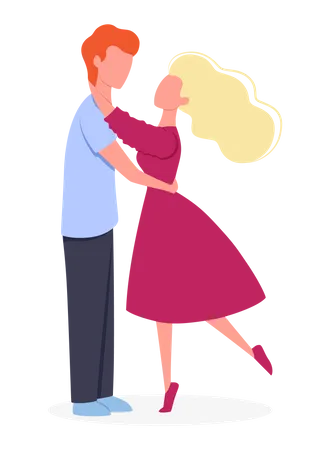 Couple dancing together  Illustration