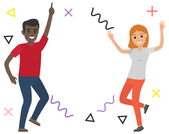 Couple dancing together  Illustration