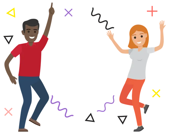 Couple dancing together  Illustration