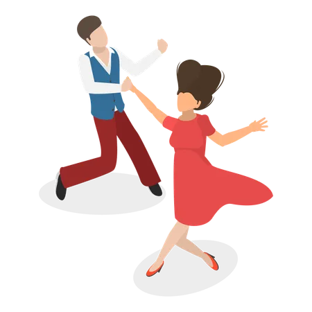 Couple dancing together  Illustration