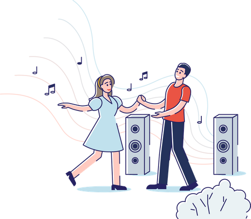 Couple dancing together  Illustration