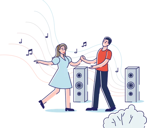 Couple dancing together  Illustration