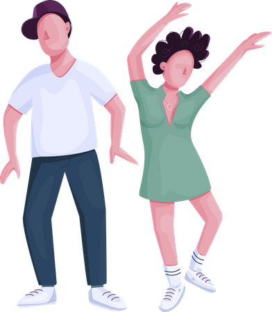 Couple dancing together  Illustration