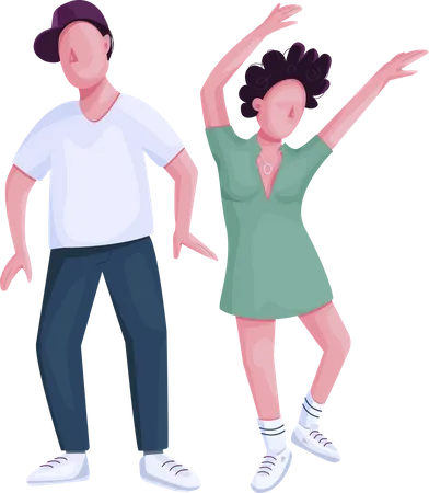 Couple dancing together  Illustration