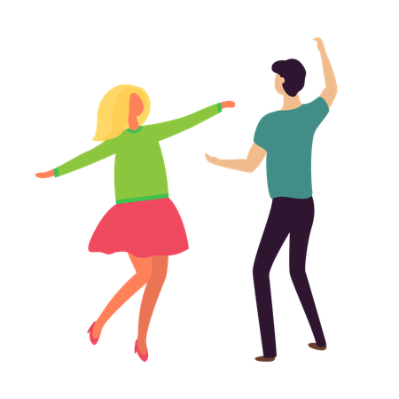 Couple dancing together in party  Illustration