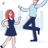 illustration for couple enjoy dance