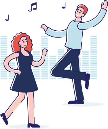 Couple dancing together on a romantic song  Illustration