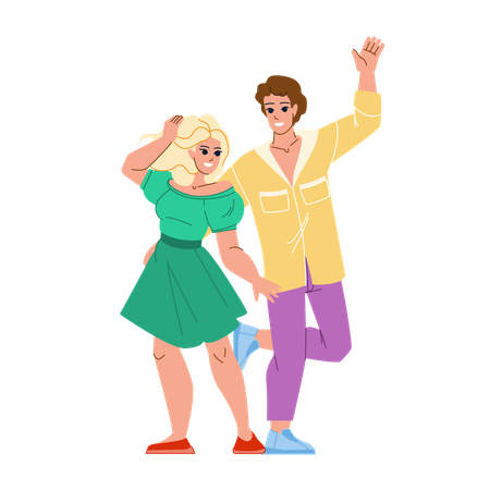 Couple dansant en fête  Illustration