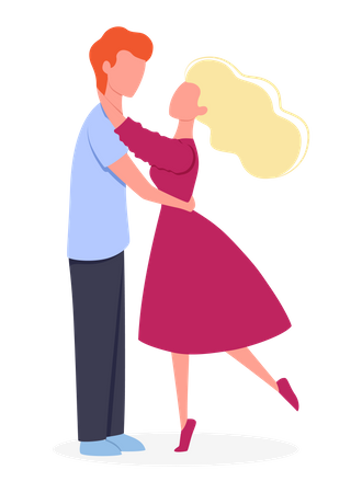 Couple dansant ensemble  Illustration