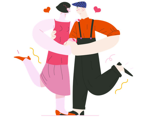 Couple dansant  Illustration