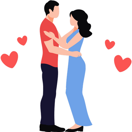 Un couple danse  Illustration