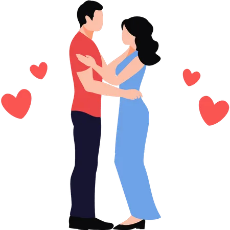 Un couple danse  Illustration