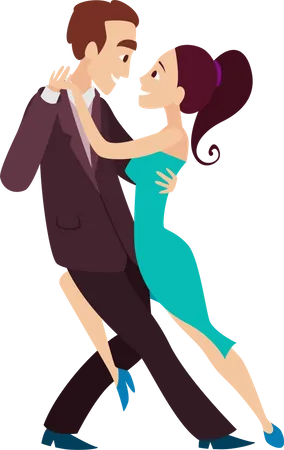 Couple danse ensemble  Illustration