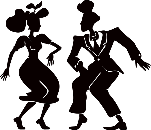 Couple de danse swing  Illustration