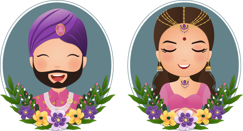 Couples de mariage  Illustration