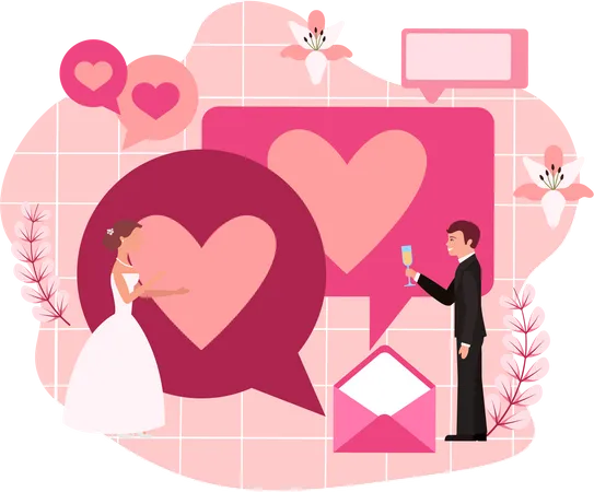 Couples de mariage  Illustration