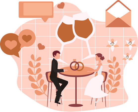 Couples de mariage  Illustration