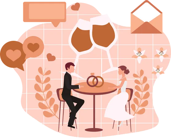 Couples de mariage  Illustration