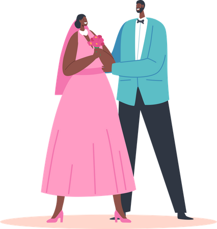 Couple de mariage africain  Illustration
