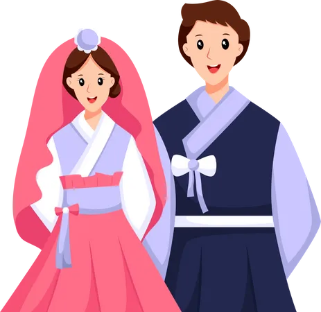 Couple de mariage coréen  Illustration