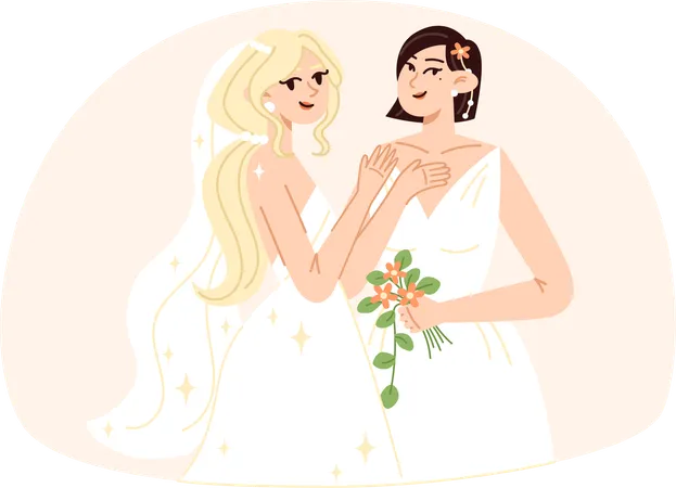 Couple de mariage lesbien  Illustration