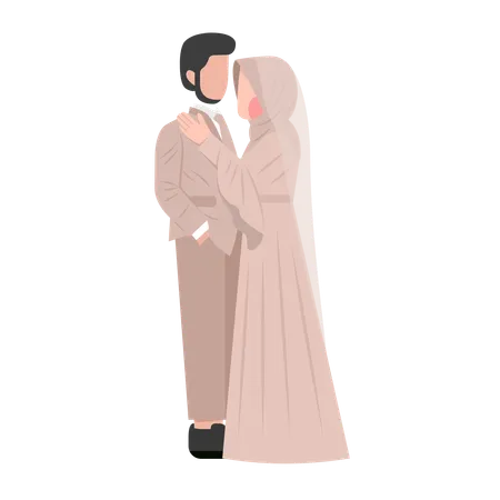 Couple de mariage musulman  Illustration