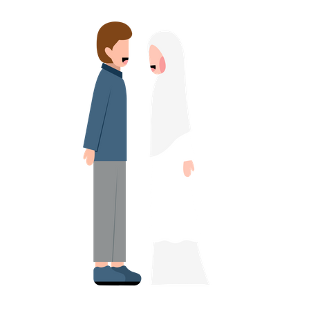 Couple de mariage musulman  Illustration