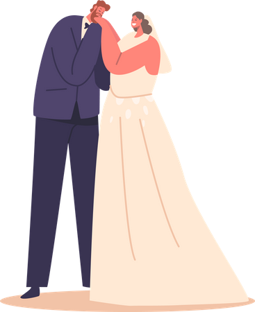 Couple nouvellement marié  Illustration