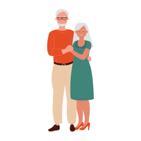 Couple âgé amoureux  Illustration