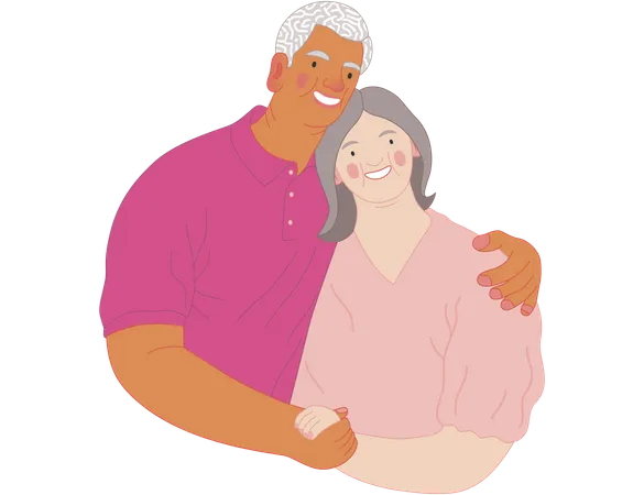 Couple de personnes âgées  Illustration