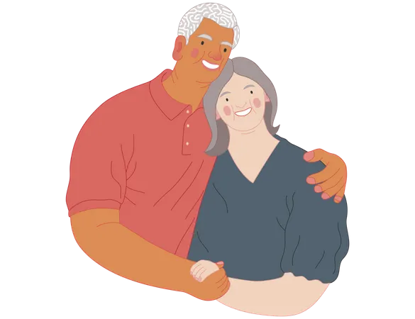 Couple de personnes âgées  Illustration