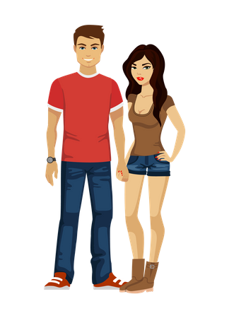 Couple debout  Illustration