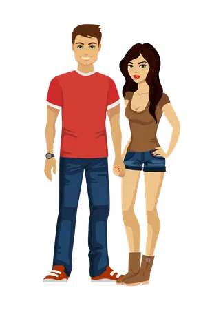 Couple debout  Illustration