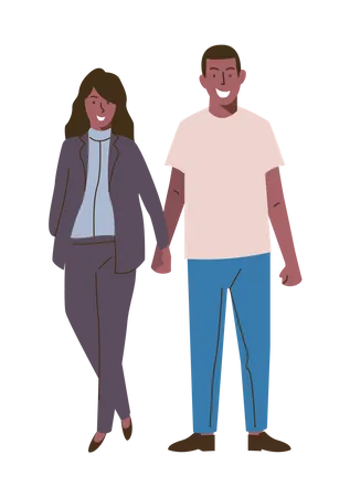 Couple debout  Illustration